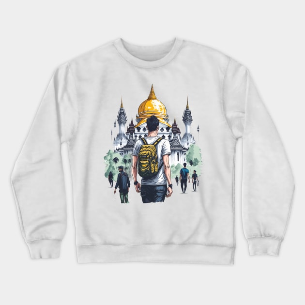 Watercolor: To travel alone Crewneck Sweatshirt by ARTsawin